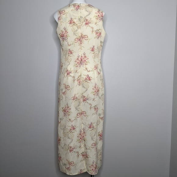 ✨3/$15 Vintage R&K Originals crinkle fabric floral maxi dress 12 - Picture 6 of 8